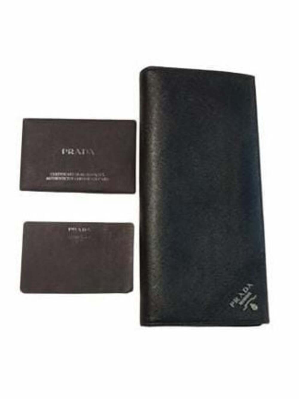 Prada Black Saffiano Leather Long Bifold Wallet with Box and Cards - Picture 3 of 8